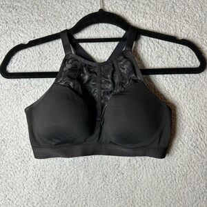 Victoria's Secret Bra Womens 34B Black Halter‎ Lace Wireless Sports Bra